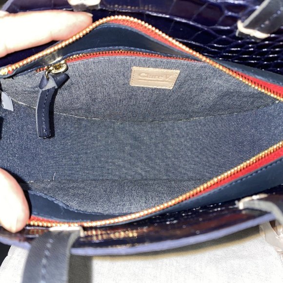 Clare V. Petit Alistair Croc Embossed Leather Circular Crossbody Bag - Picture 4 of 7